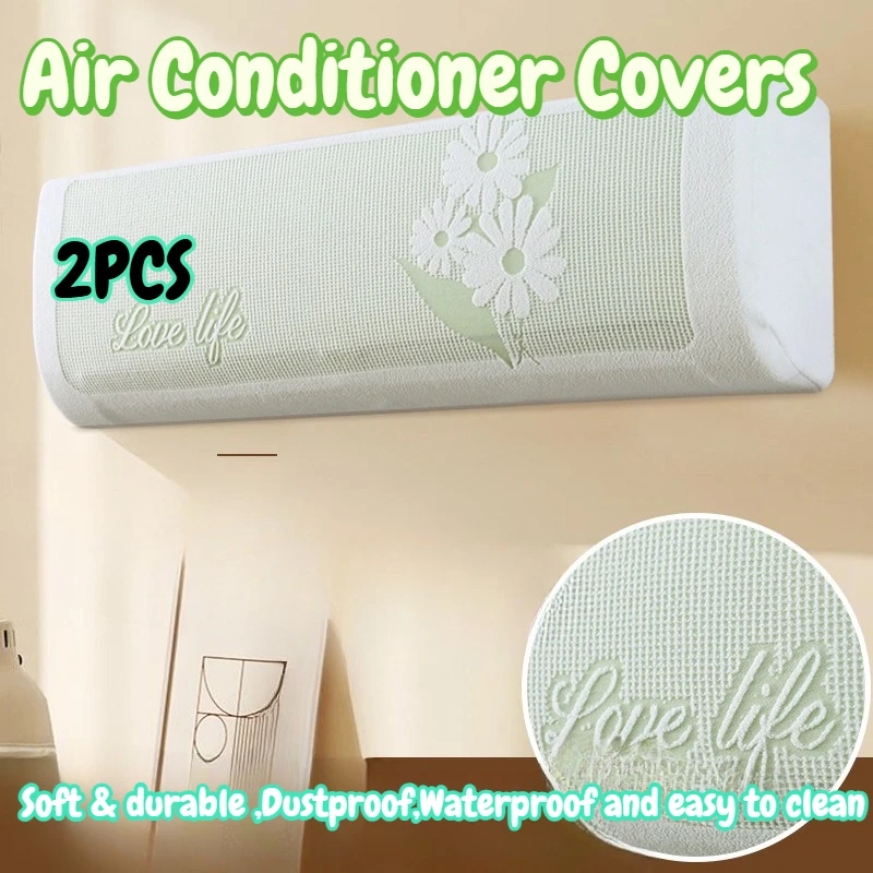 

Чехлы для кондиционеров с цветочным принтом, из окрашенной пряжи, с тиснением, элегантный домашний декор, пылезащитные, мягкие, прочные, универсальный размер, 2 шт.