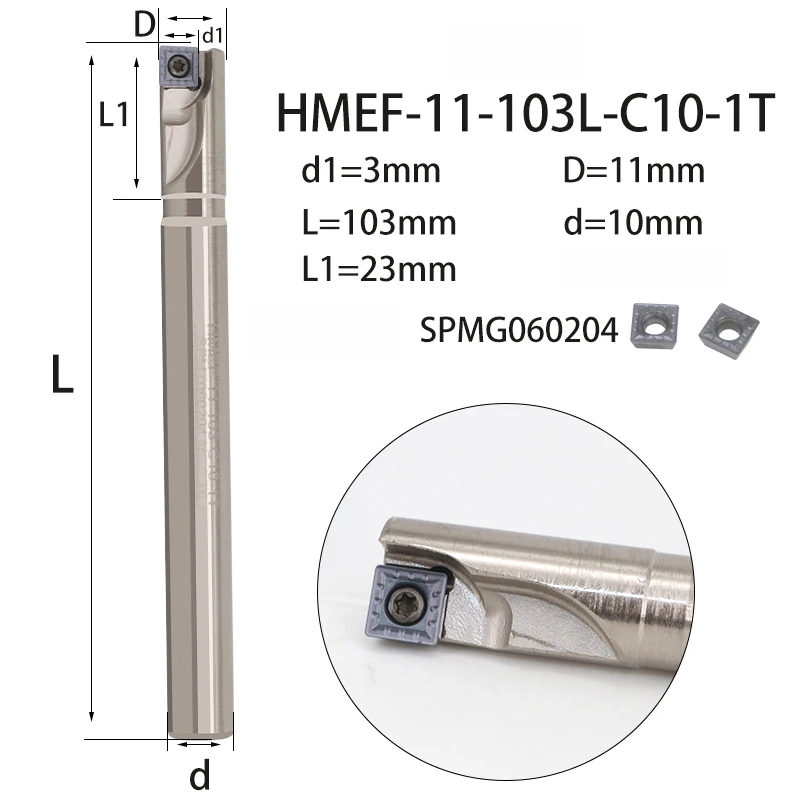 LIHAOPING HMEF Countersink Drill Head Milling Cutter Holder CNC Shank Rough Boring Bar Rod Tools Inserts SPMG HMEF-14-108-C12-1T