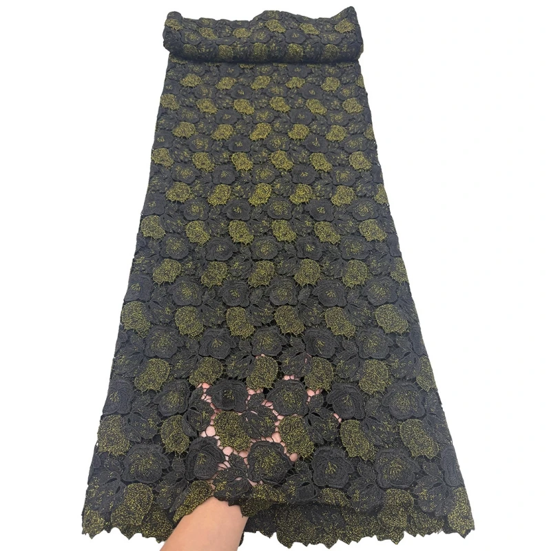 Cotton Embroidered African Guipure Cord Lace Traditional inspired Garment Women Water Soluble Fabric Occasional Wear