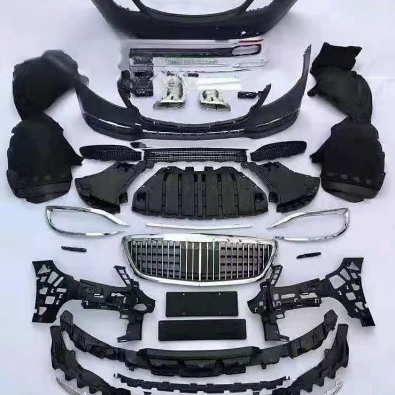

S W222 body kit modification, S exclusive large emblem full adaptable to widebody, car upgrade one-stop modification
