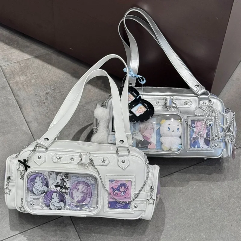 

Japanese Y2k Star Chain Ita Bag Transparent Diy Display Crossbody Bag Harajuku Candy Color Shoulder Bag Sweet Girl Underarm Bag