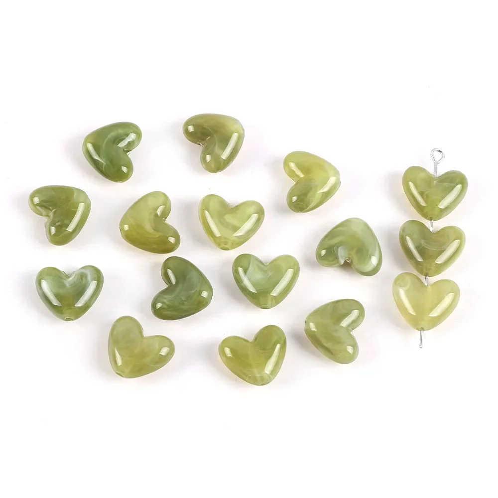 10 stuks imitatie steen liefde hartvorm acryl kralen voor sieraden maken DIY handgemaakte armband porseleinen kralen accessoires