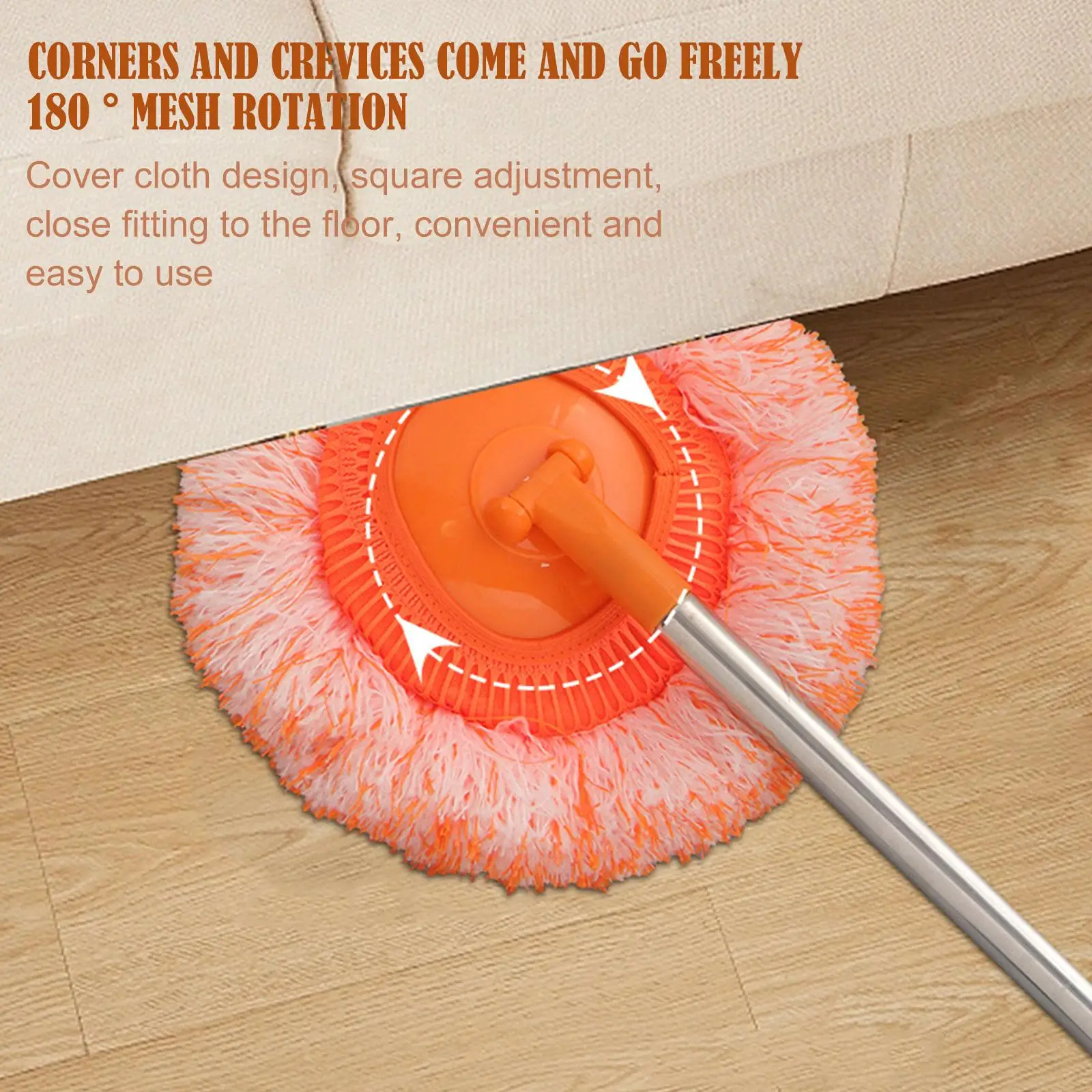 Adjustable Upgraded Cleaning 360 Spin Mop Handle Multifunctional Chenille Head Mop HomeTools Magic Floor 1.5m Flat Sunflowe R1S5