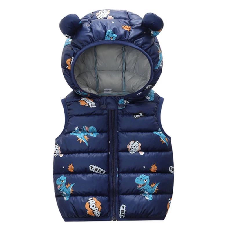 Autumn Winter Children Warm Down Vest Baby Cotton Waistcoat Kids Outerwear Vest Children Clothing Boys Girls Hooded Jackets Coat