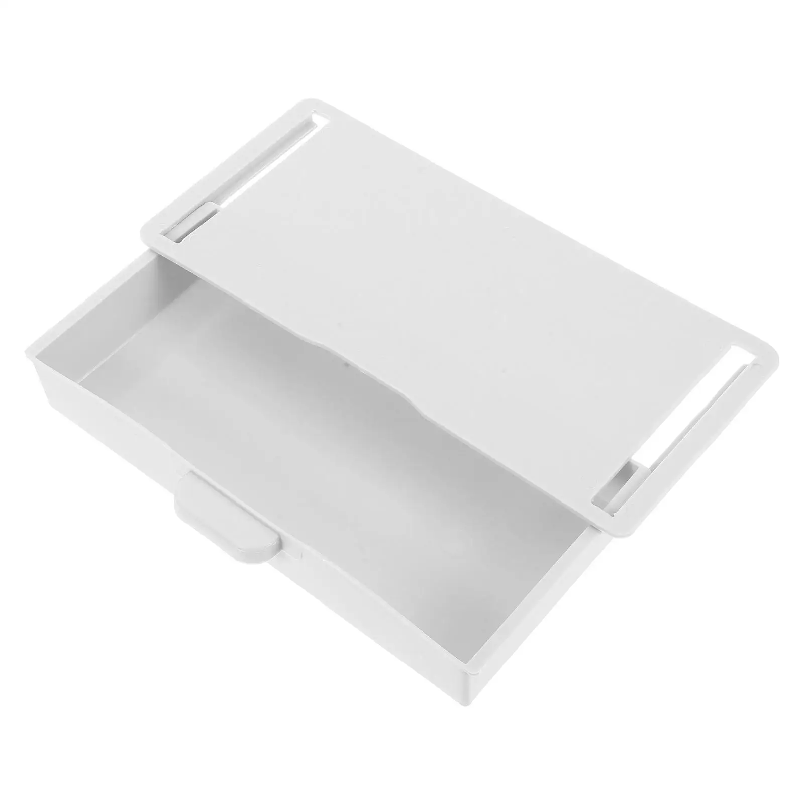 

Cabinet Storage Box Hidden Slide Out Shelf Adhesive Drawers Desktop Plastic Spacesaving Nodrill Versatile Under Table