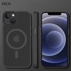 Matte Transparent Case For iPhone 13 12 15 16 17 14 Pro Max Air Cover For MagSafe Wireless Charger Protection Shell Shockproof
