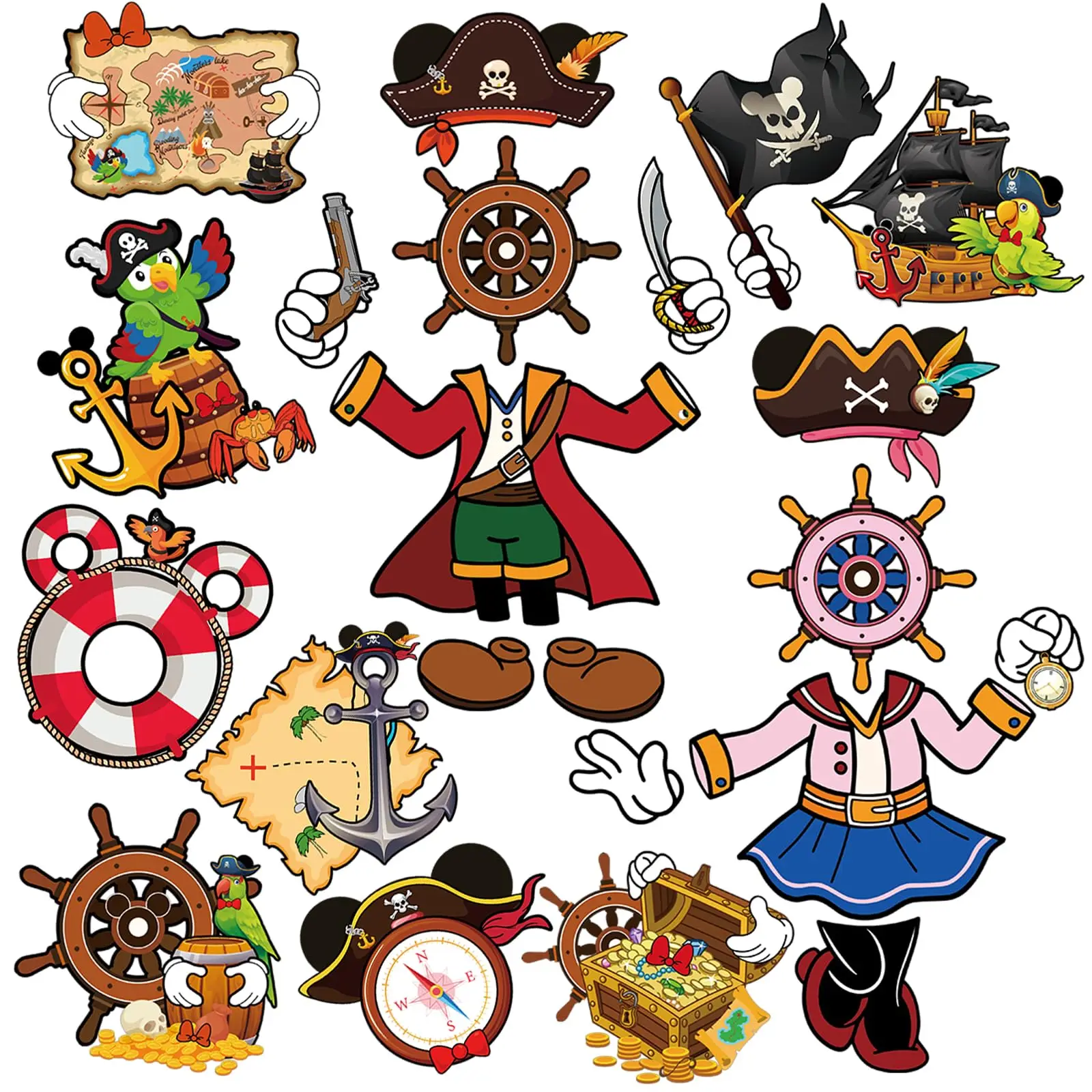 Mouse Cruise Door Magnets- 24 Pcs Cute Ship Cabin Decorations Magnetic Stickers Personalized Funny