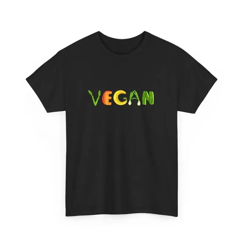 Vegan T Shirt Unique Vegetable Lettering Idea for Vegans