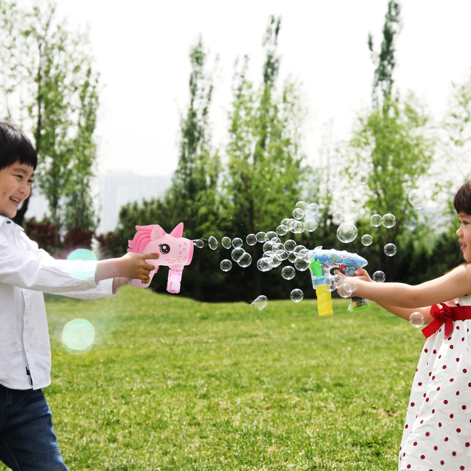 Electric Bubble Maker Cute Cartoon Unicorn Style Automatic Bubble Blower for Kids Adults Home Garden Beach Outdoor Play Portable