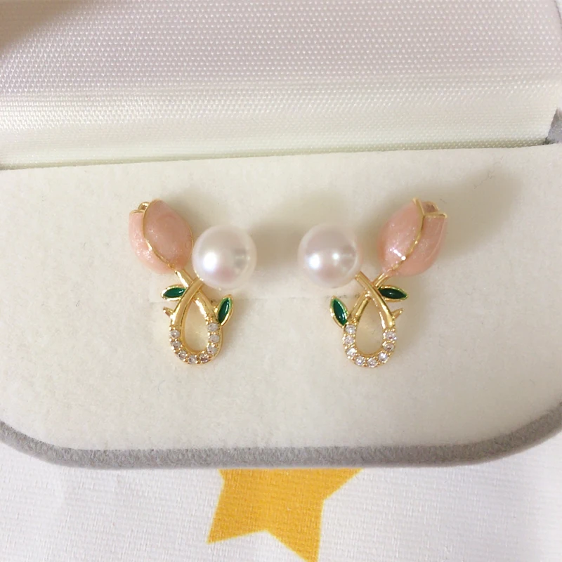 ZHBORUINI 2024 Nieuwe 100% Echte Natuurlijke Zoetwater Parel Oorbellen Vlinder Stud Oorbellen Voor Vrouwen Sieraden Gift Groothandel