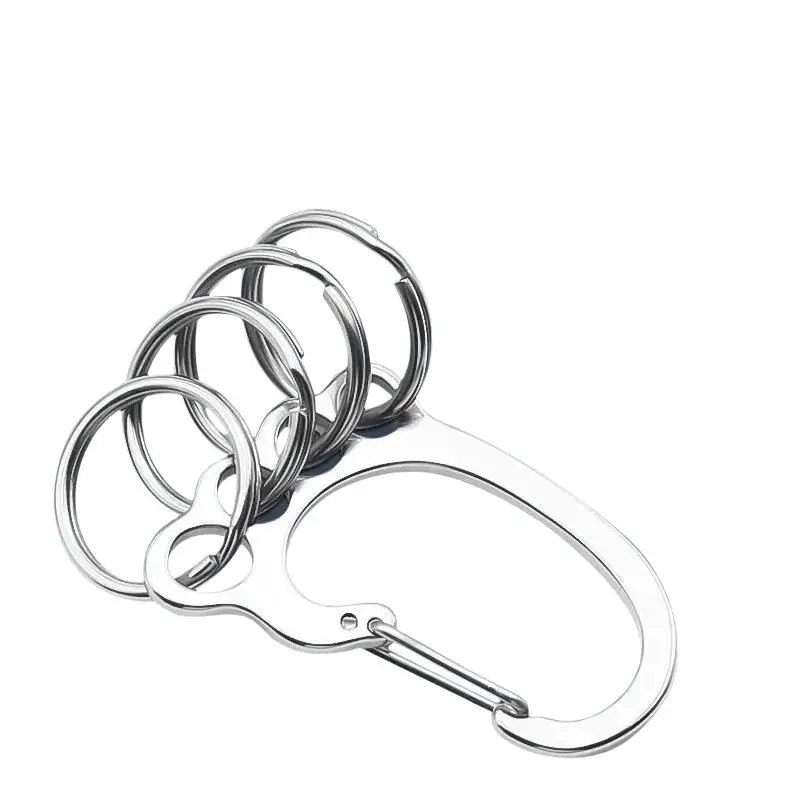 Fußförmiger Karabiner-Schlüsselanhänger aus Edelstahl, rostfrei, mit mehreren Aufhängelöchern für den täglichen Gebrauch, Outdoor-Wanderungen und Reisen. – Detail 6