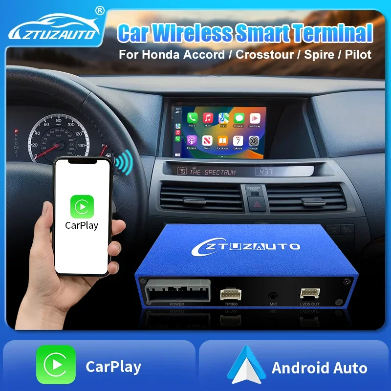 Wireless Better Carplay Android Auto For Honda Accord/Crosstour/Spirior/Pilot Smart Module Car Systems Upgrade navigation Kit
