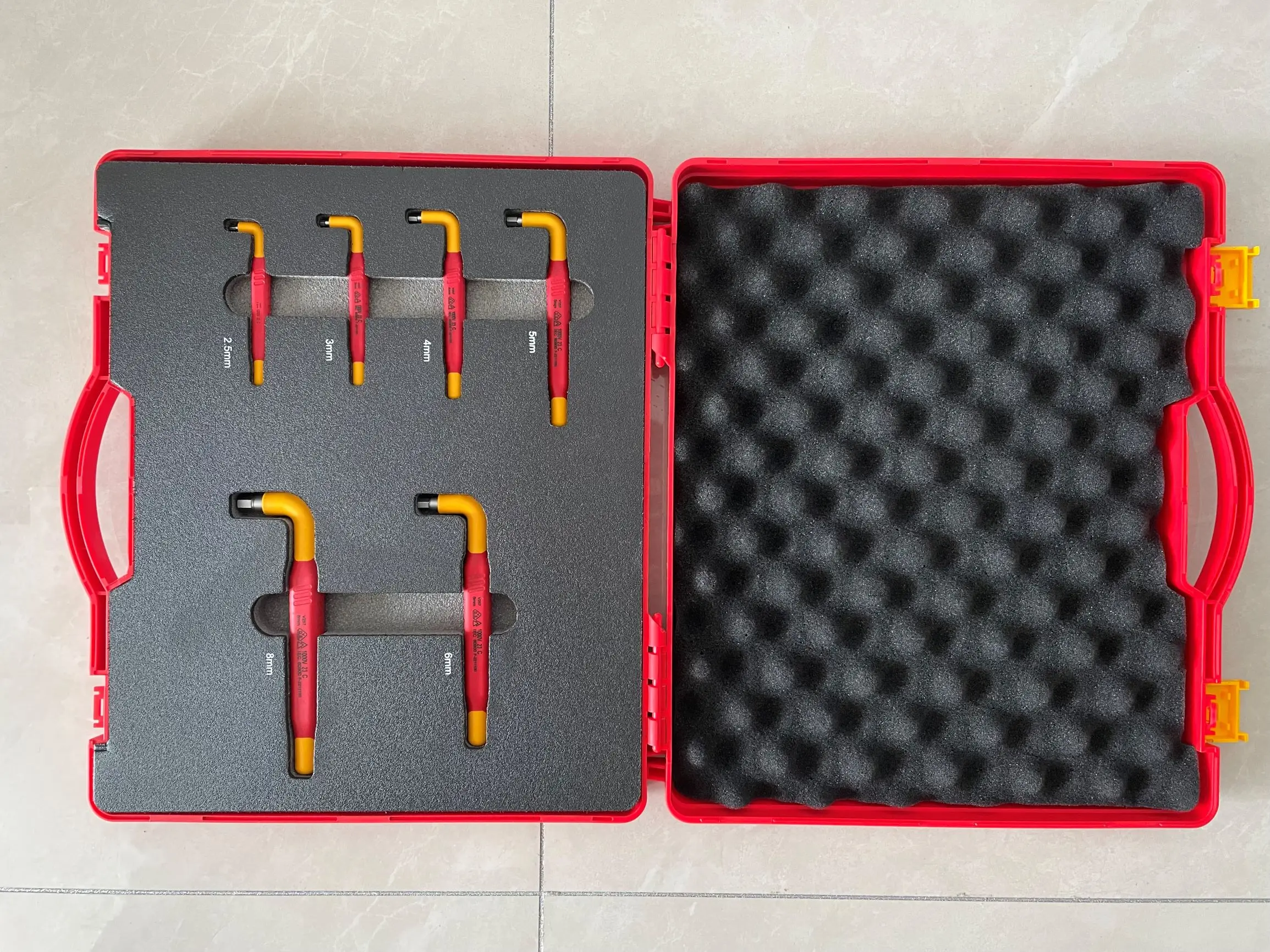 6 PCS High Quality Dual Color Insulated Hexagonal Wrench VDE Combination Tools With Hard Case OEM Customizable Tool Box Set