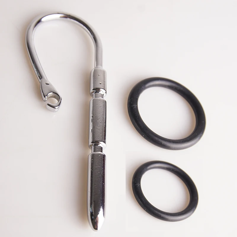 Stainless Steel Penis Plug with Glans Ring,Metal Urethral Sounding Catheter,Ejaculation Delay Urethra Dilator Men Masturbation