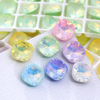 10/12mm Opal Mocha Square Rhinestones For Jewelry Making K9 Glass Crystals Cushion Diamonds Clothes Crafts Gemstones Accessories