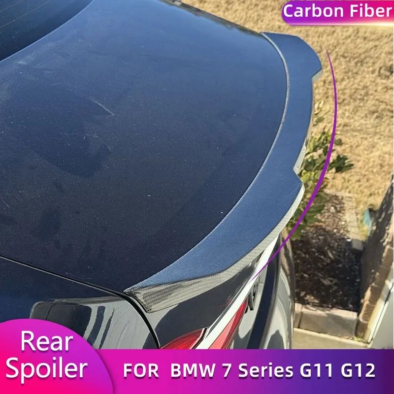 

Задний спойлер багажника из углеродного волокна, крылья для BMW 7 серии G11 G12 Sedan 740i 750i 2016-2022, задний спойлер автомобиля, крыло багажника, губа