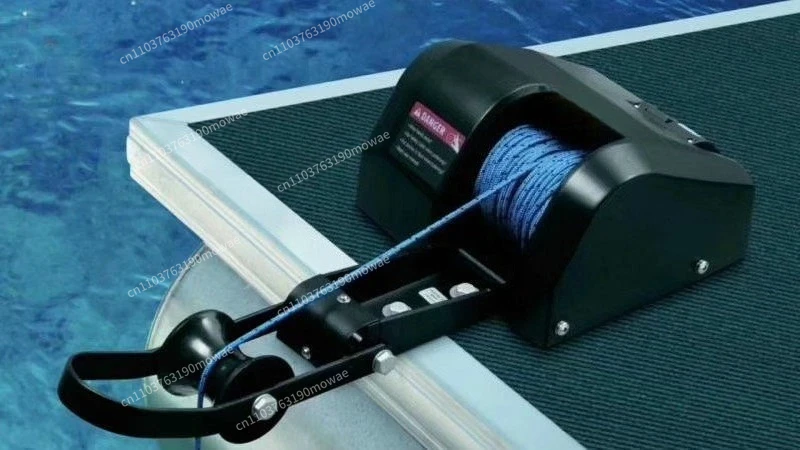 Marine Electric Anchor Winch for Anchors Up to 20 lbs Includes 100ft of Anchor Rope with Marine-grade Tinned Wire White Black