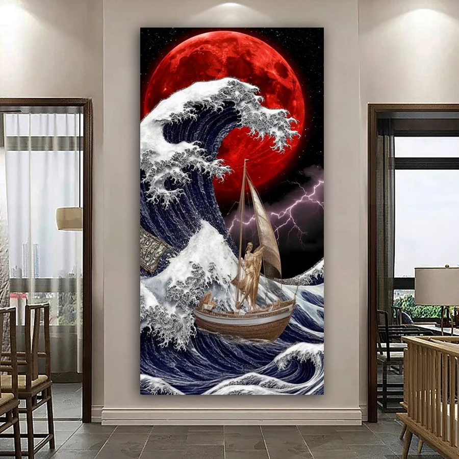 Huge Waves Picture Large Size Diy Diamond Art Painting New Collection Sea Scenery Full Square Round Drill Mosaic Embroidery Kits