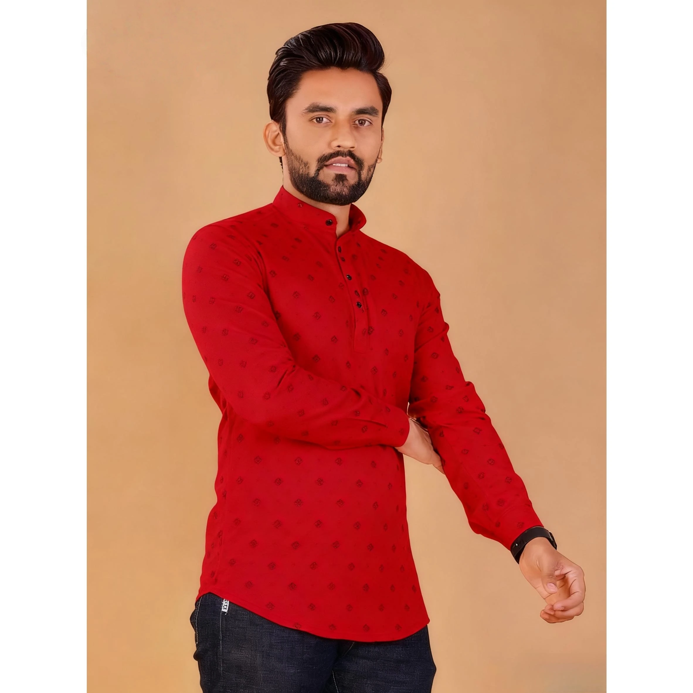 2026 رداء مسلم قميص بأكمام طويلة نمط عرقي الوقوف طوق الملابس العربية الإسلام Ropa Musulmana Hombre Ropa Arabe De Hombre