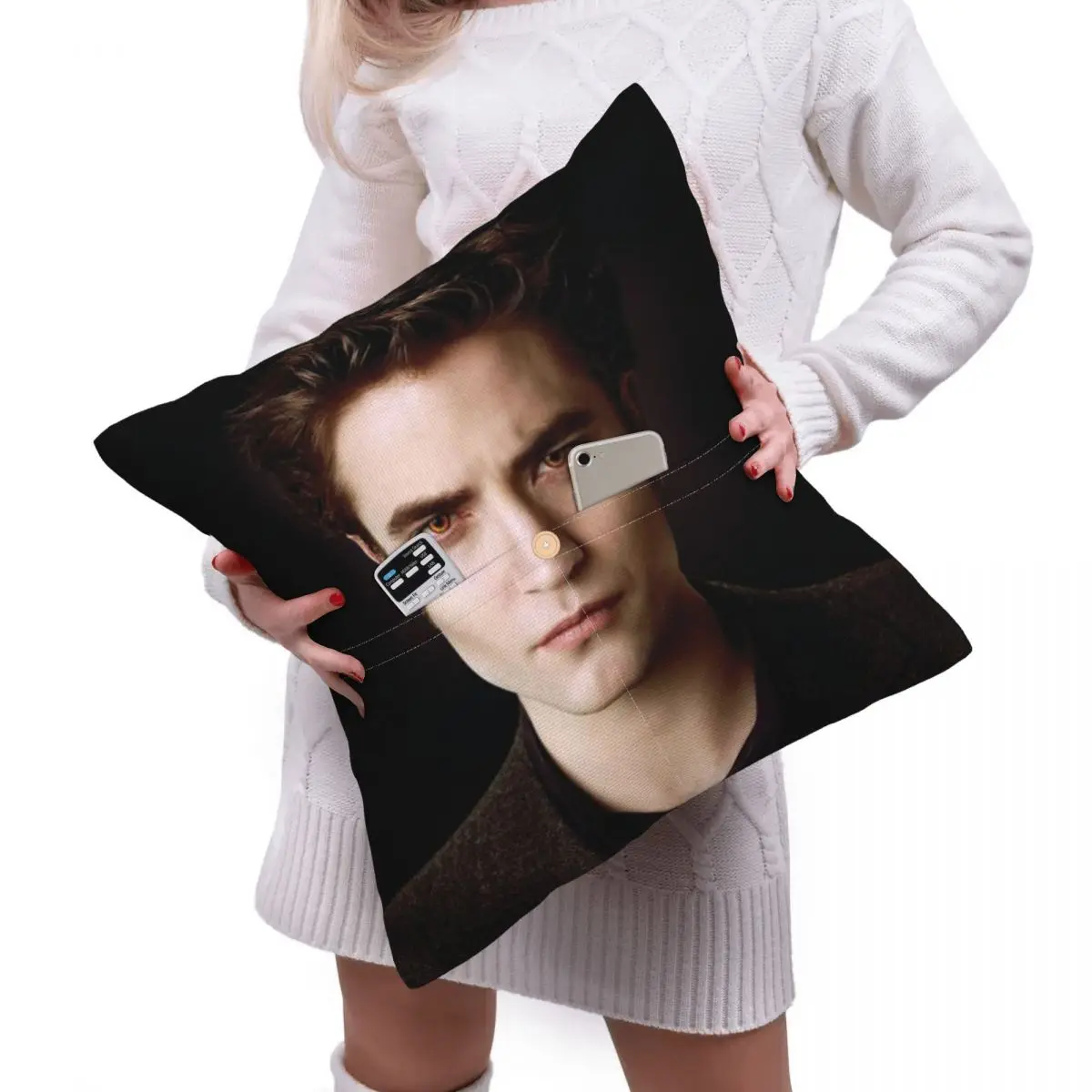 The Twilight Saga Edward Cullen Square Linen Pillowcase Cushion Cover Polyester Decorative Bed Home Comfort Throw Pillow