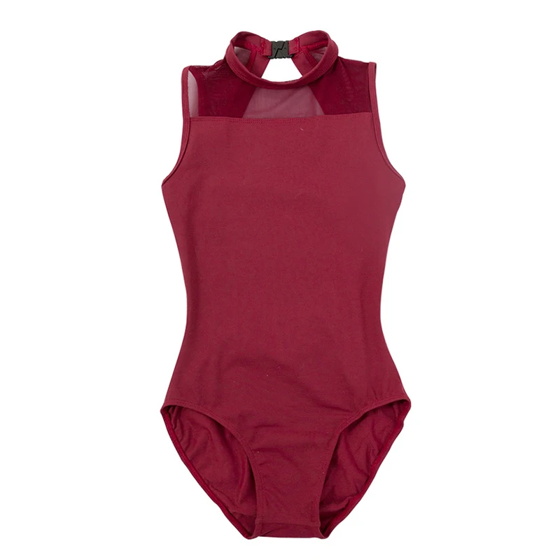 ผู้หญิง Leotard Bailarina ฝึกเสื้อผ้า Jumpsuit ตาข่าย Stand-up COLLAR Backless Body เสื้อผ้าโยคะบัลเล่ต์เต้นรําเครื่องแต่งกาย