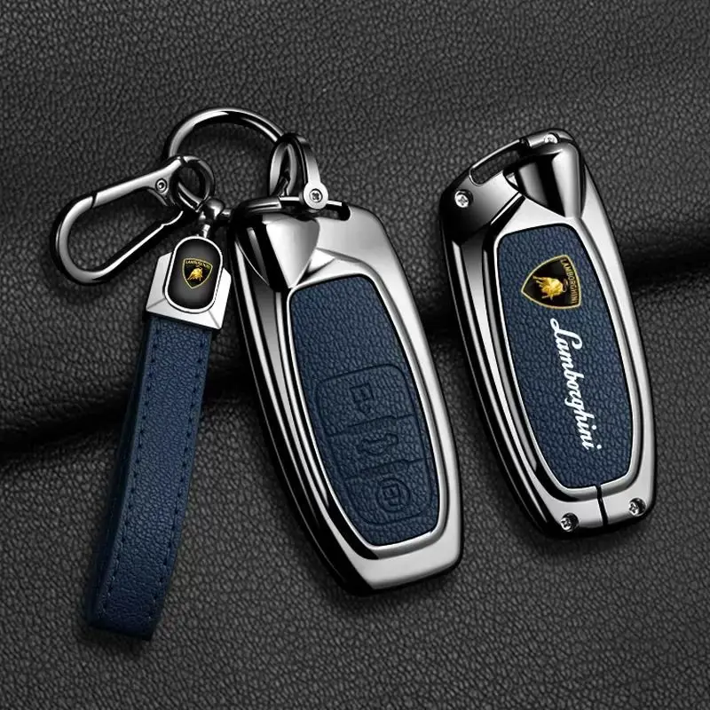 Funda Protectora de Lujo para Llave de Coche, de Aleación de Zinc y Cuero, para Lamborghini Urus / Huracán / Aventador, Accesorios para Coche