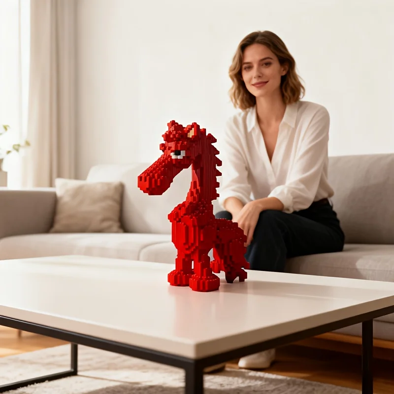 35CM 말 블록 조립식 추상 3D DIY 조립 모델 파티 장식 휴일 선물 우정 선물 창의적인 블록