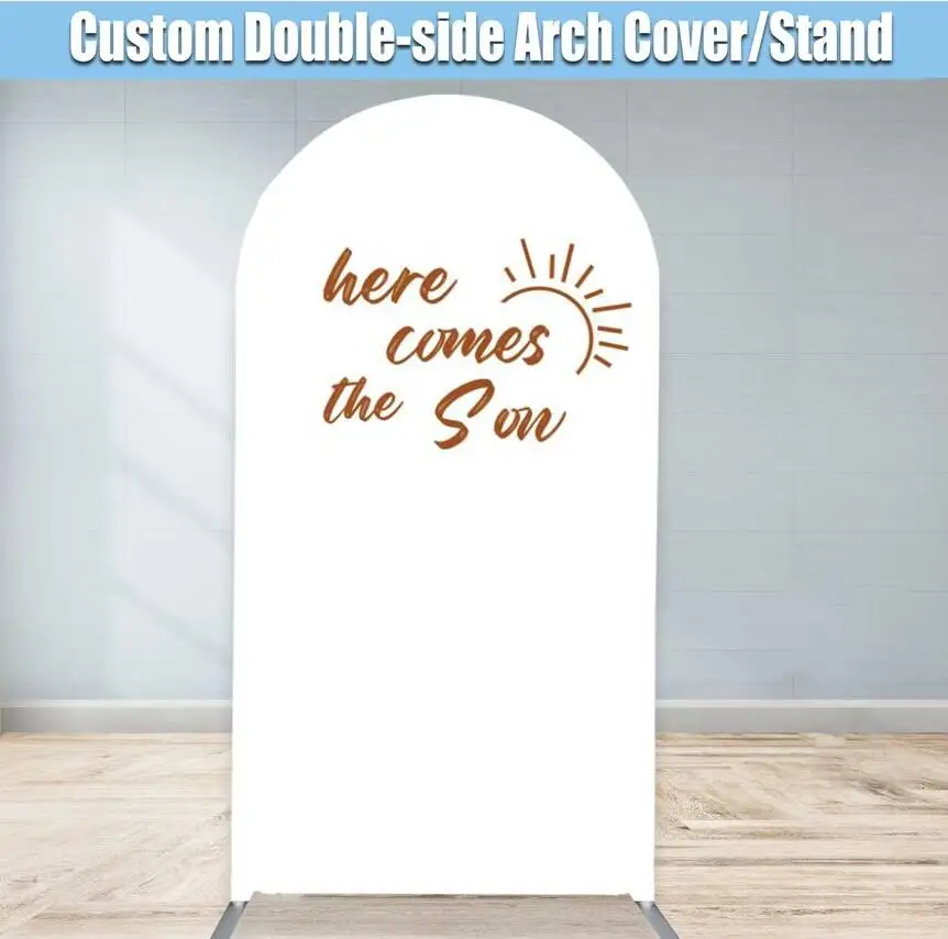 

Sun Boy Baby Shower Birthday Party Arch Backdrop Here Comes the Son Party Balloons Arch Stand Frame Double-sided Cover