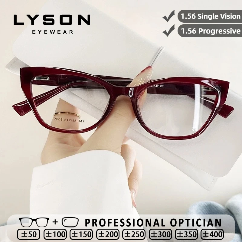 

LYSEN Trendy Rectangular Women Anti Blue Light Reading Glasses Lady Computer Glasses Anti Reflection Myopia Prescription Eyewear
