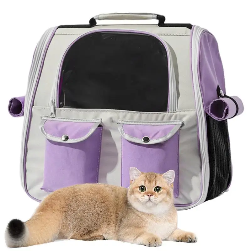 Pet Carrier Backpack Oxford Cloth Pet Cat Bag Carrier Portable Multi-Pocket Heavy Duty Small Medium Dogs Cats Pets Hiking