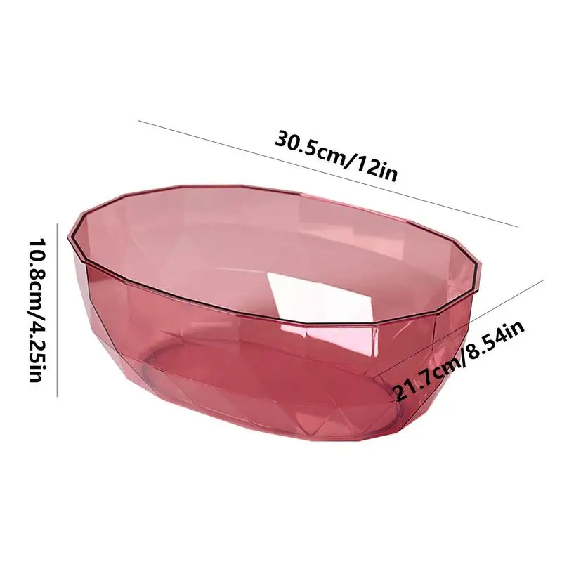 Fruit Bowl Transparent Dessert Bowl Fruit Plate Decorative Mixing Bowl Candy Nut Bowl Candy Dish for Kitchen Snacks Fruit Salad