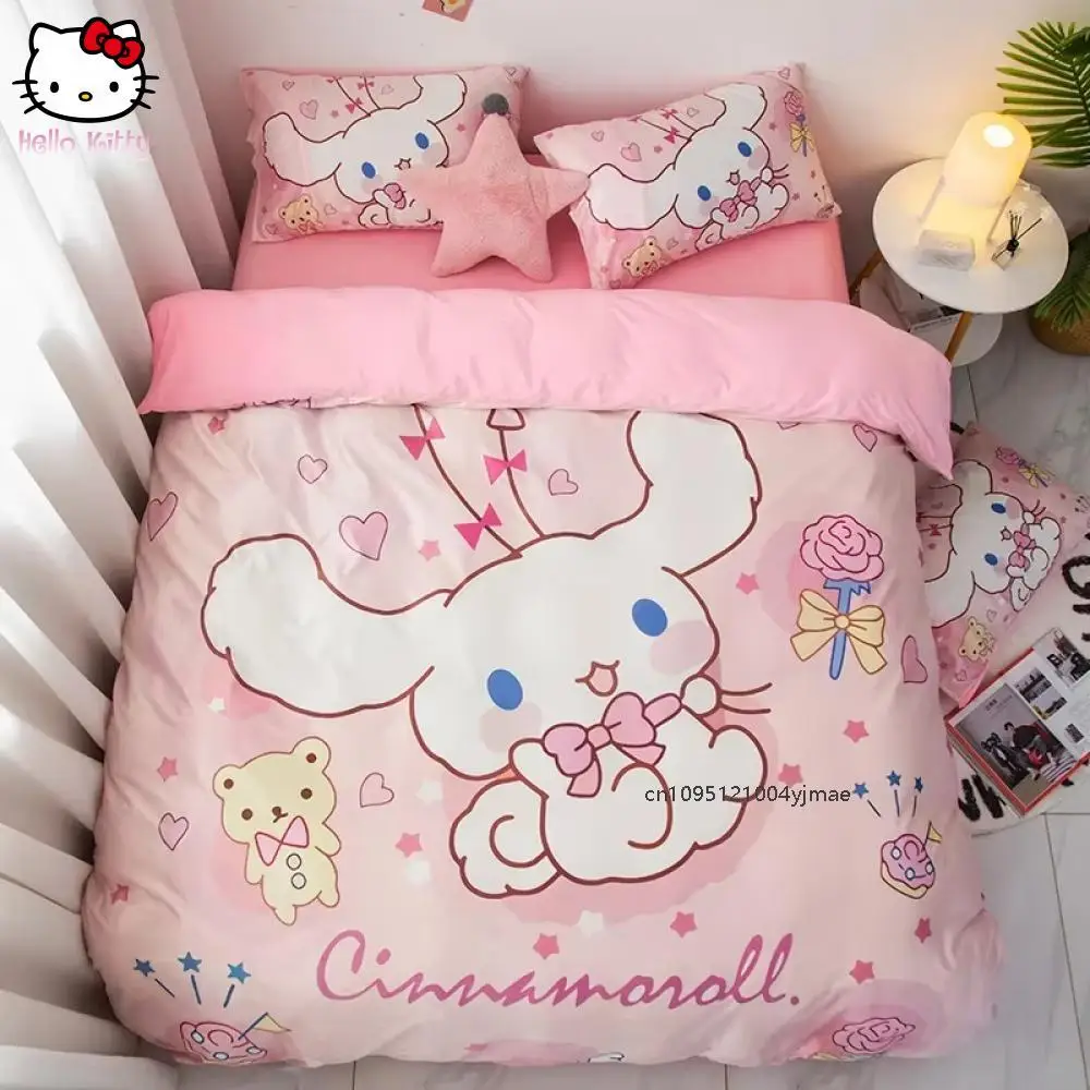 

Милые Sanrio Cinnamorolls, анимационные производные комплекты постельного белья, Австралия, Европа, США, стандарт, полный королевский размер, пододеяльник, пододеяльник