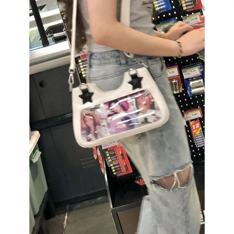 Cowboy Transparent Crossbody Bag Daily Matching Original Vintage Spicy Girl Y2k Single Shoulder Japanese Handbag Fashion Item