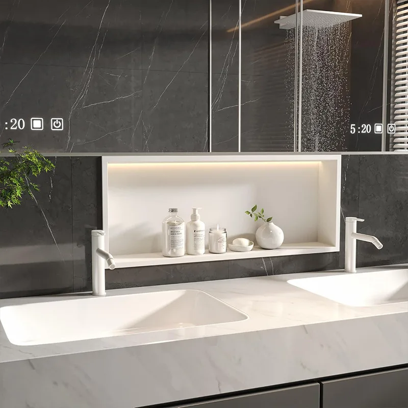 Bathroom niche cabinet embedded toilet rack toilet storage cabinet metal stainless steel cabinet wholesale