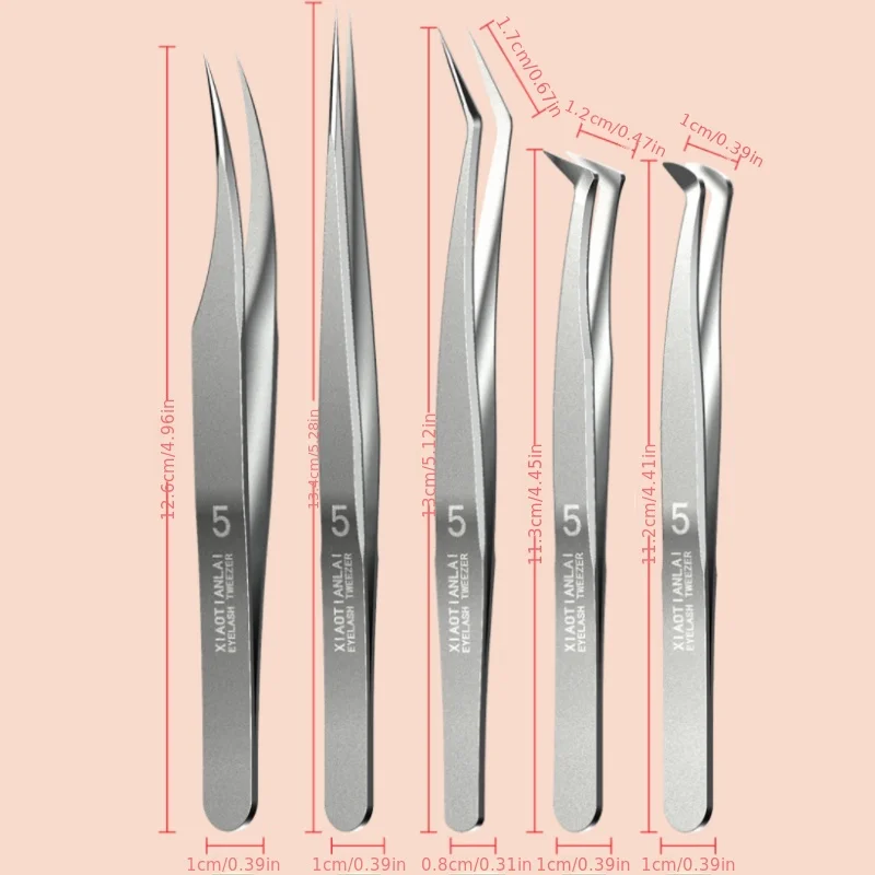 High precision false eyelash tweezer set,beginner professional eyelash artist special gold feather clip,eyelash extension tools