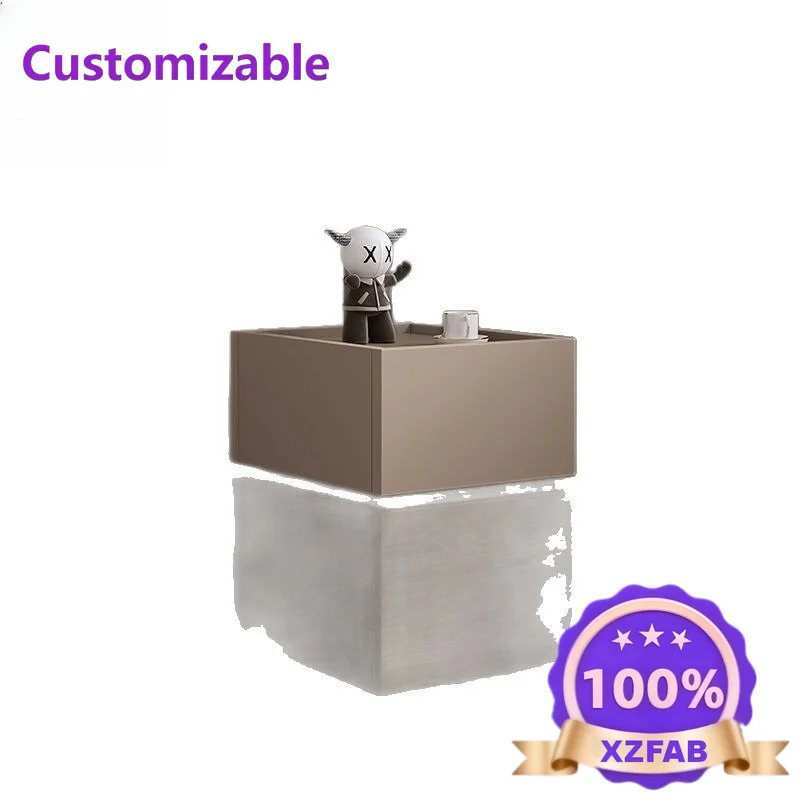Factory Direct 2026 bedroom new modern minimalist Italian minimalist solid wood building block bedside table