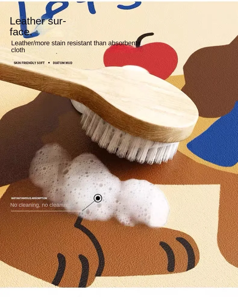 VIKAMA Kieselgur-Bodenmatte – wasserabsorbierend und rutschfest – Badezimmer-Eingangsboden – schnell trocknend – Heimdekoration – Detail 8