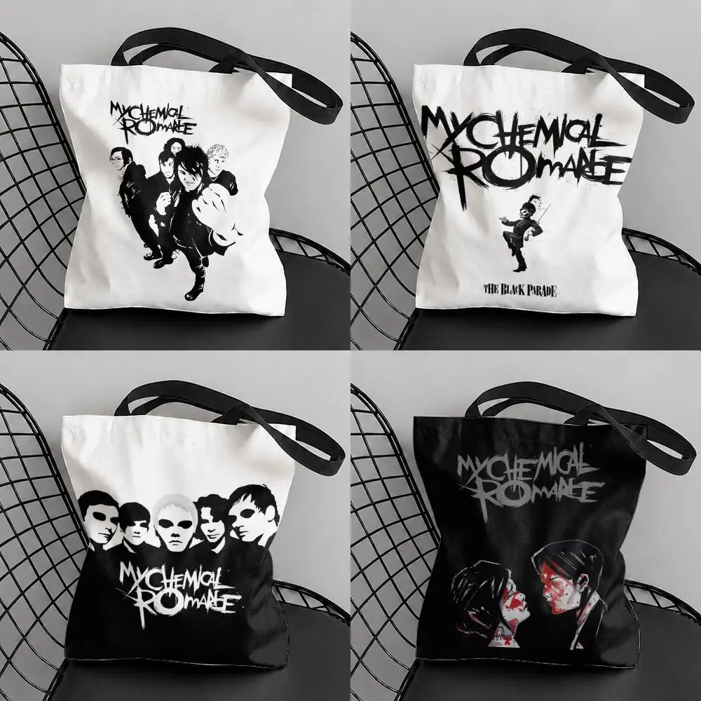 My C-Chemical R-Romance Storage Bags Canvas Tote Bag Double-Sided Print Lightweight Shoulder Travel Beach Bag Gift Eco