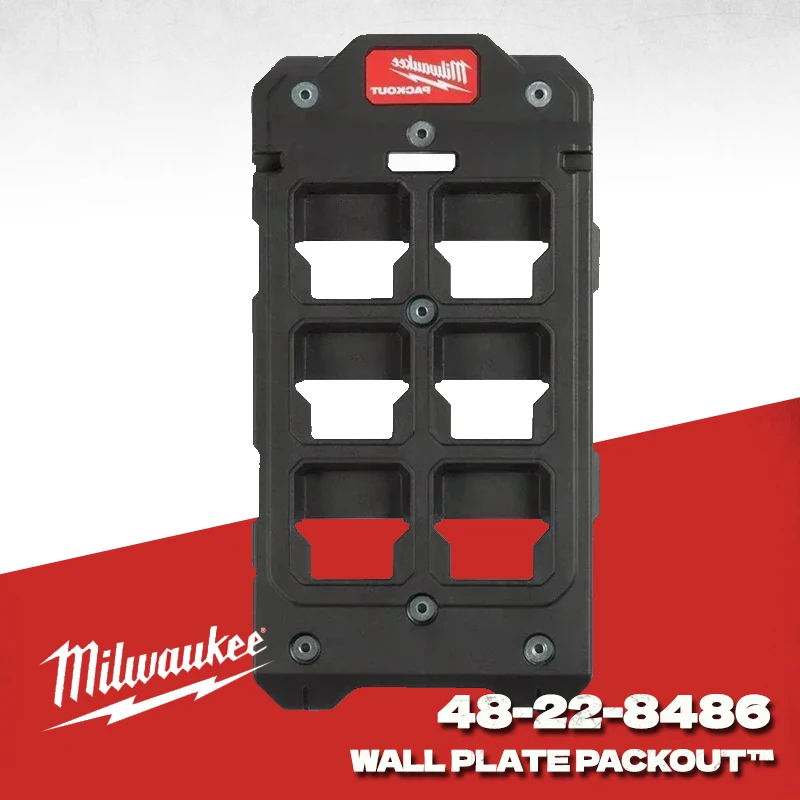 

MILWAUKEE 48-22-8486 PACKOUT™ Compact Wall Plate Bearing Impact Resistance Polymer Multiple Rows Of Wall Panels Milwaukee Tool