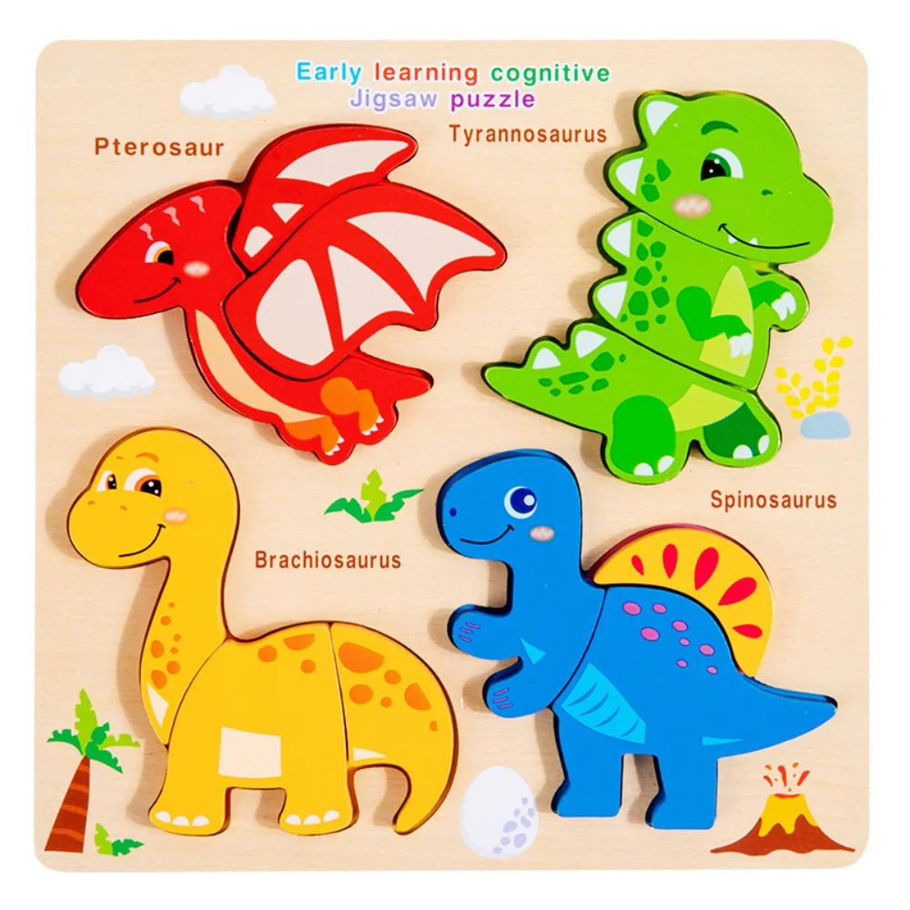 

Matching Toys Wooden Toys 3D Puzzles Montessori Pattern Cognitive 4 in 1 Puzzle Board Interactive Logical Thinking