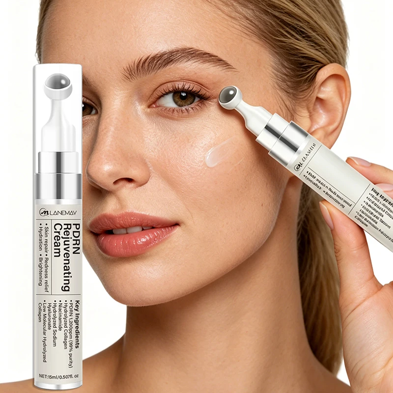 PDRN Salmon DNA Rejuvenating Roller Ball Eye Cream,Nicotinamide Collagen Repair Moisturizing Redness Relief,Soothing Skincare