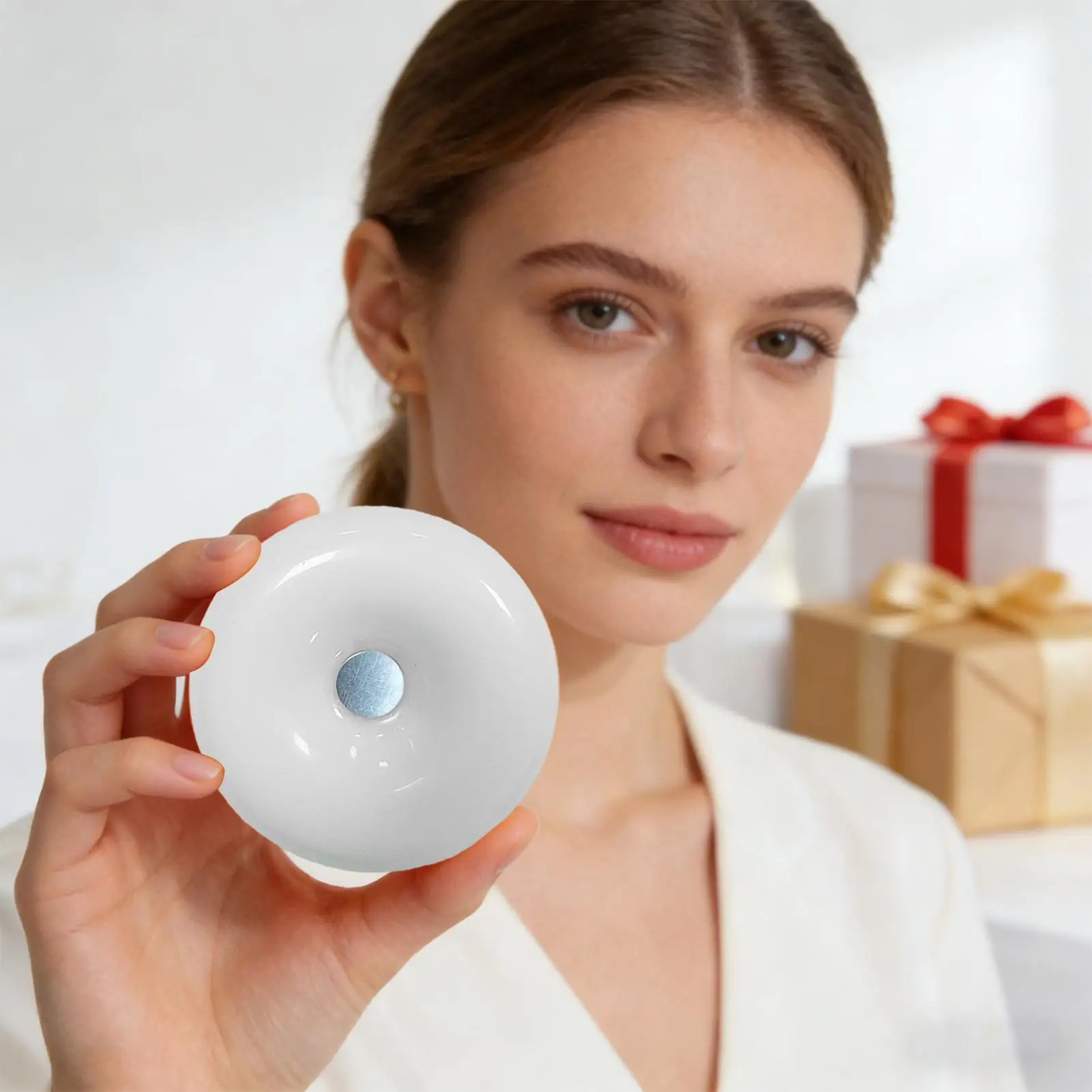 

Сумка с подсветкой для кошелька, милый портативный сенсорный сенсорный светильник в форме пончика, сумка-тоут для женщин, мужчин, девочек, кошелек для мамы и друзей