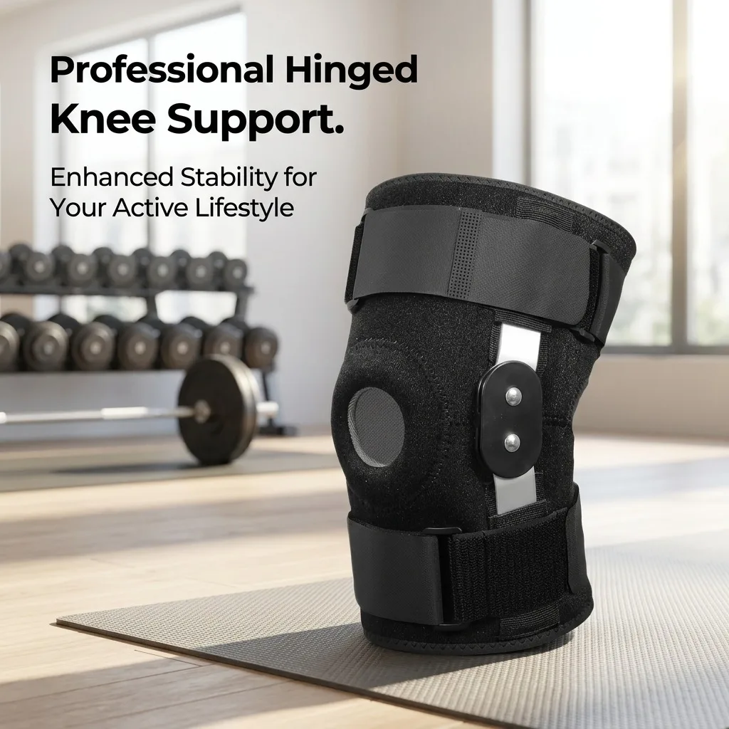 Hinged Knee Brace for Meniscus Injury Side Support Knee Stabilizer for Prevent Ligament Strain Sports Knee Protector for Adults