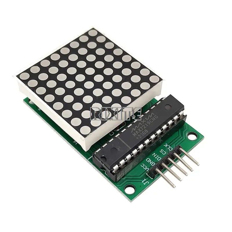 MAX7219 8x8 8*8 modul matriks Led titik modul kontrol tampilan LED MCU untuk modul antarmuka Arduino 5V Input Output katoda umum