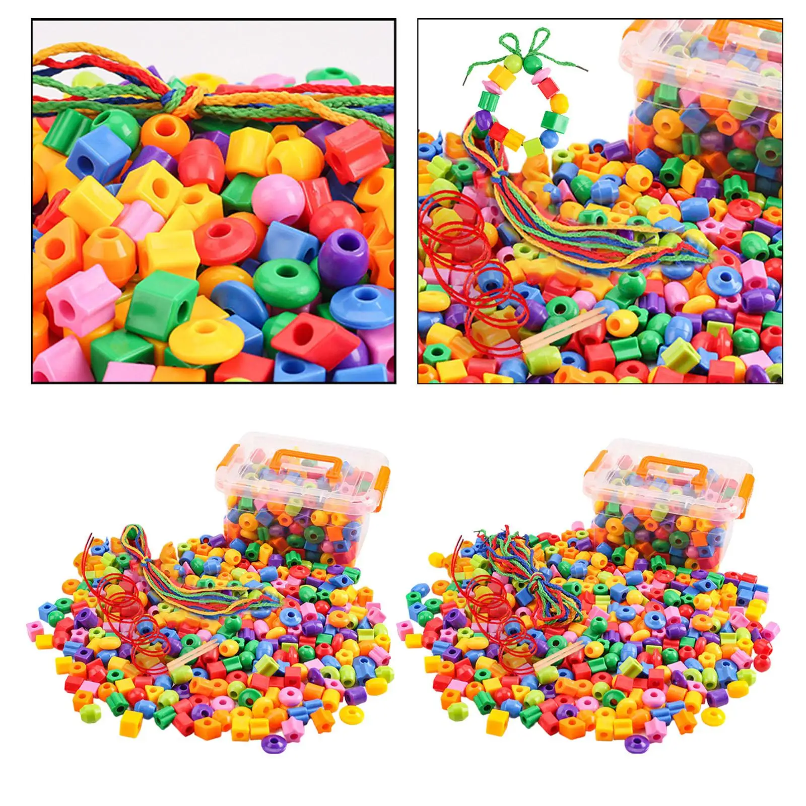 Stringing Lacing Beads Preschool Activities Color Perception Early Learning Game Fine Motor Skills Toy for Ages 3 4 5 Year Old