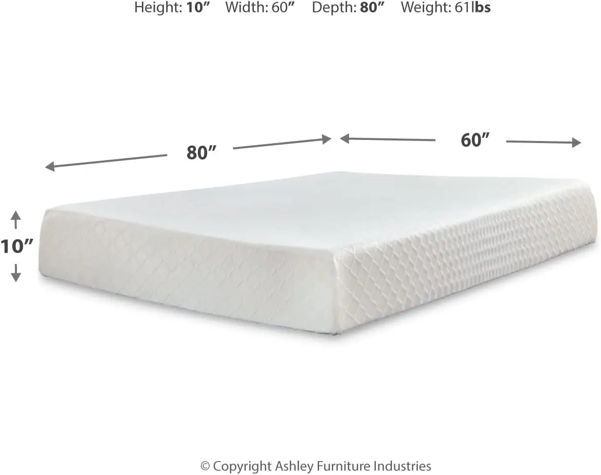 Queen Size 10 Inch Medium Firm Memory Foam Mattress with Green Tea & Charcoal Gel 79.5