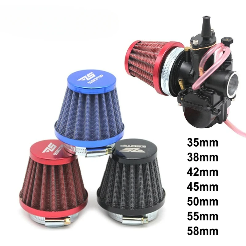 SCL MOTOS Universal 35mm 38mm 42mm 45mm 58mm Mushroom Head Motorcycle Carburetor Air Filter Cleaner Intake Pipe Modified Scooter