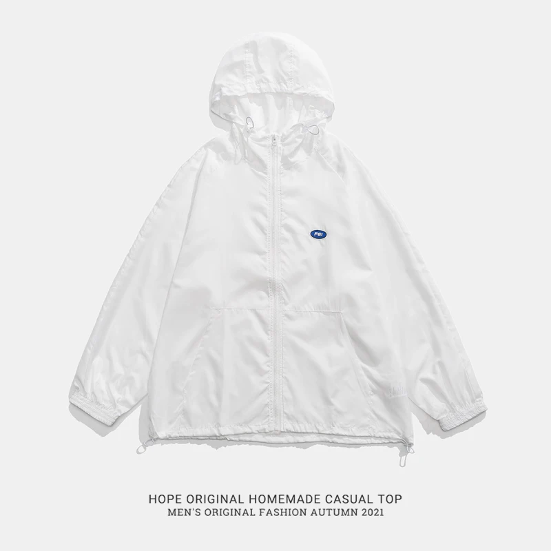 

Новый летний тонкий капюшон с защитой от солнца Jaet, повседневный уличный дышащий свободный крой на молнии, длинный све, молодежный Jaet