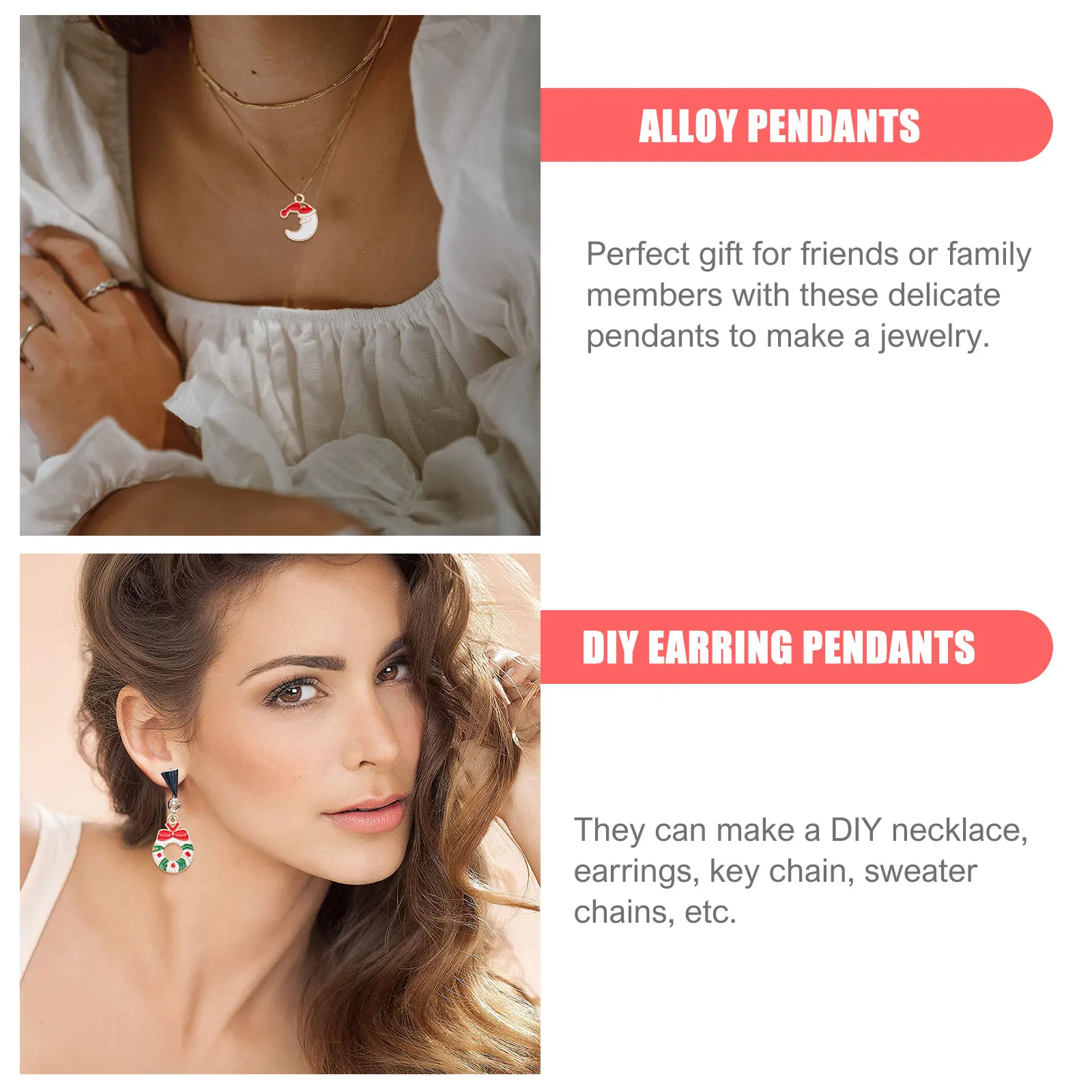 

50 Pcs Accessories Jewelry Accessories Alloy Pendants Christmas naments Charm DIY Bracelet Supplies Keychain Beads