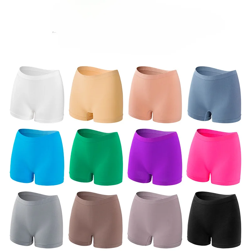 Safety pants female invisible boxer briefs can be worn outside to raise the hip mid-waist four corners